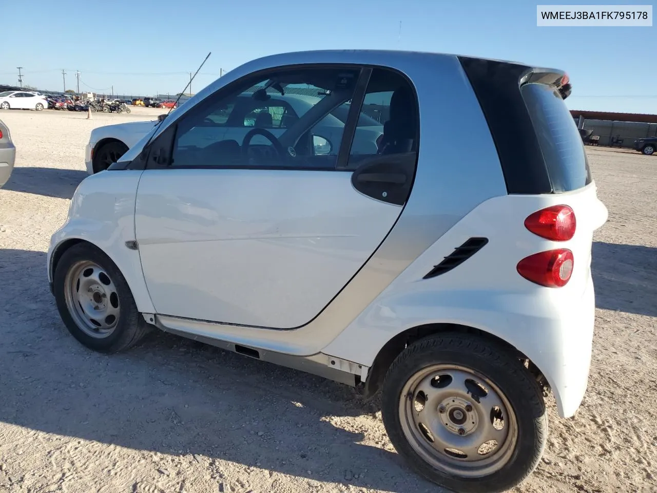 2015 Smart Fortwo Pure VIN: WMEEJ3BA1FK795178 Lot: 79759364