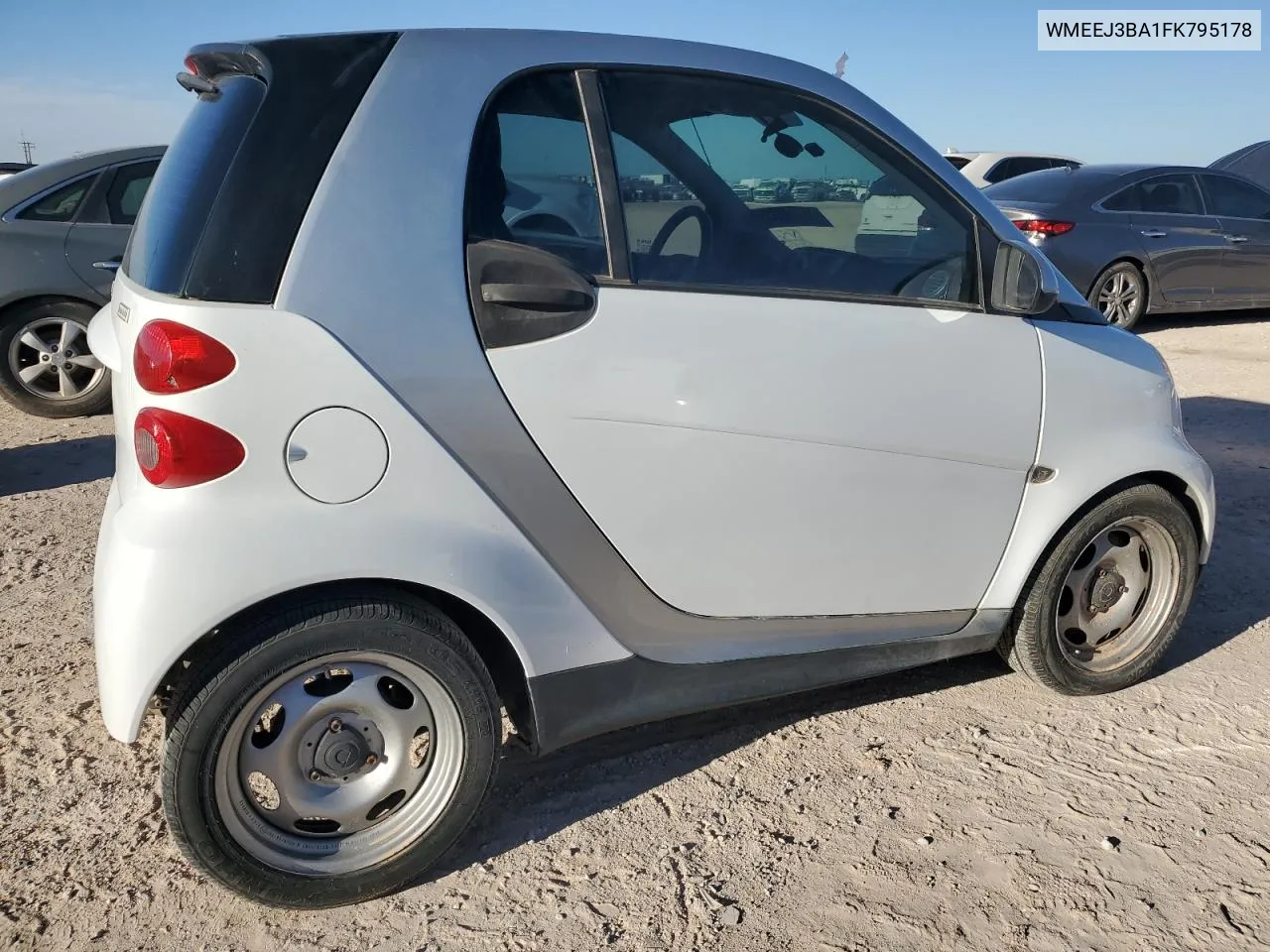 2015 Smart Fortwo Pure VIN: WMEEJ3BA1FK795178 Lot: 79759364