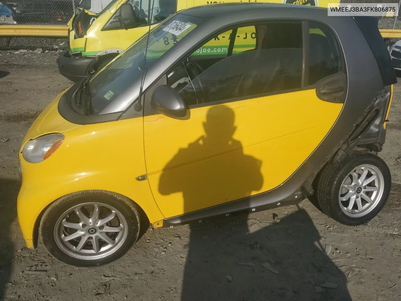 2015 Smart Fortwo Pure VIN: WMEEJ3BA3FK806875 Lot: 81166404