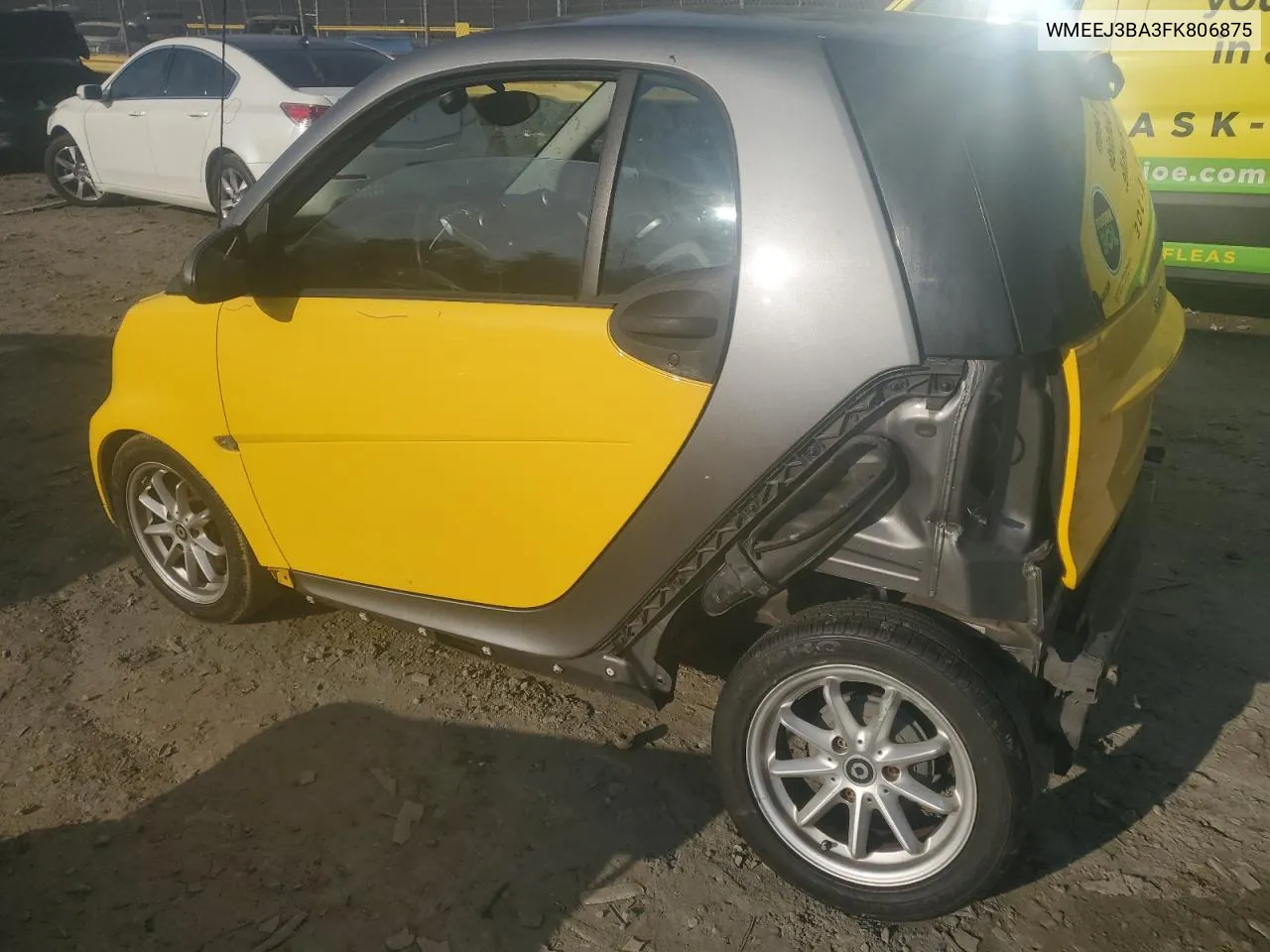 2015 Smart Fortwo Pure VIN: WMEEJ3BA3FK806875 Lot: 81166404