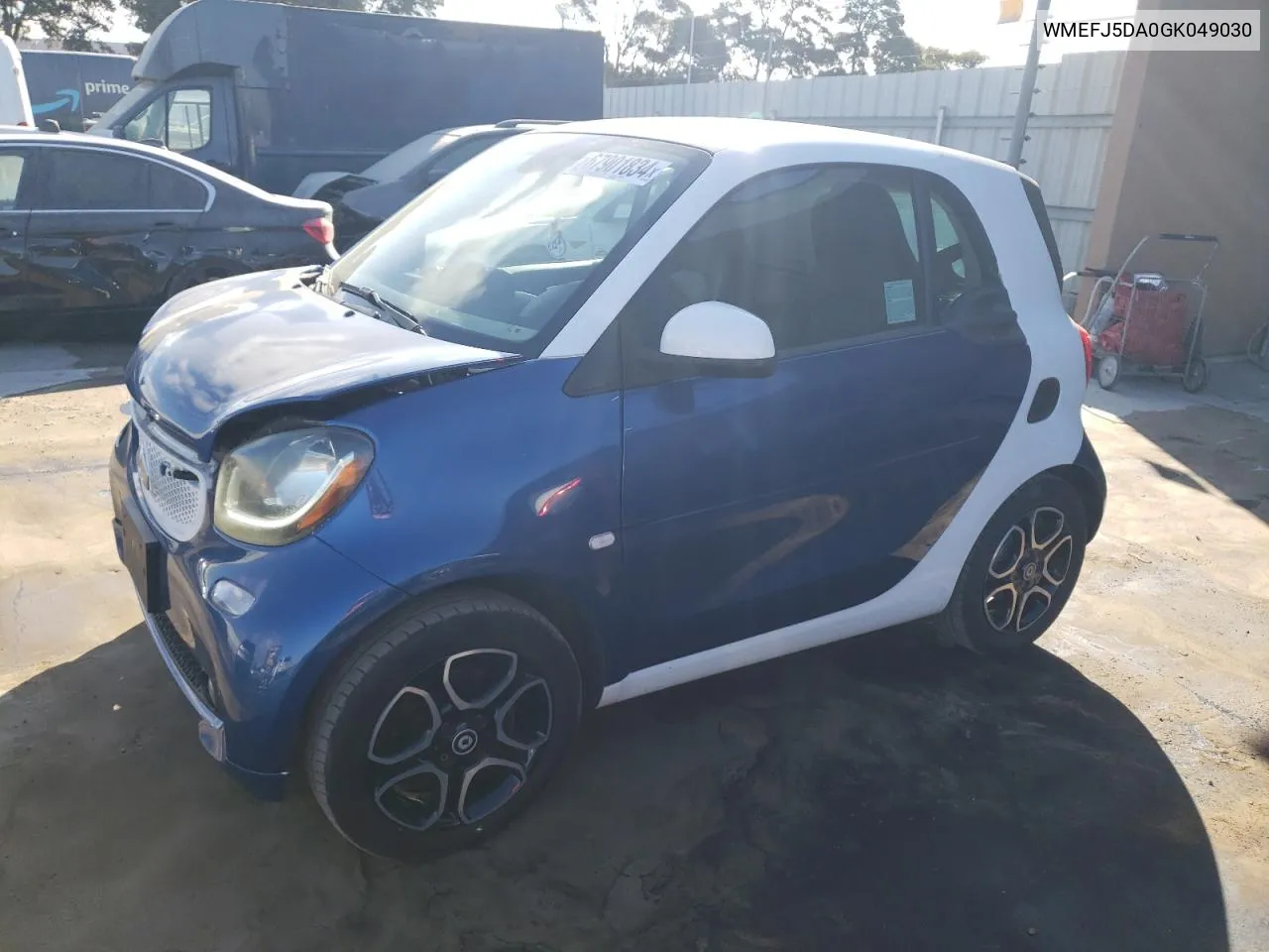 2016 Smart Fortwo VIN: WMEFJ5DA0GK049030 Lot: 67901834