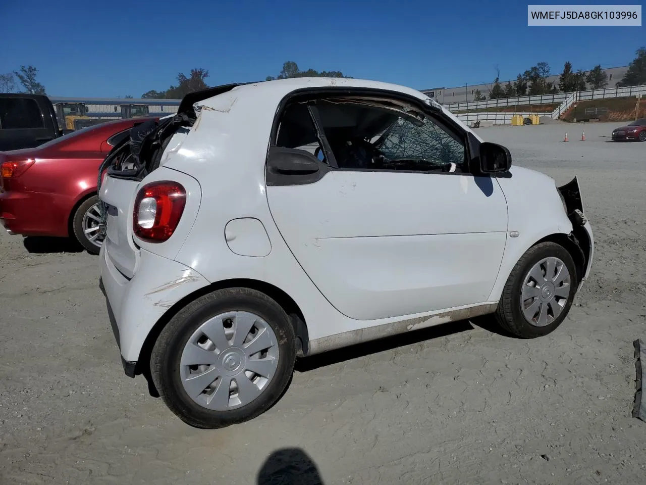 2016 Smart Fortwo VIN: WMEFJ5DA8GK103996 Lot: 75703244