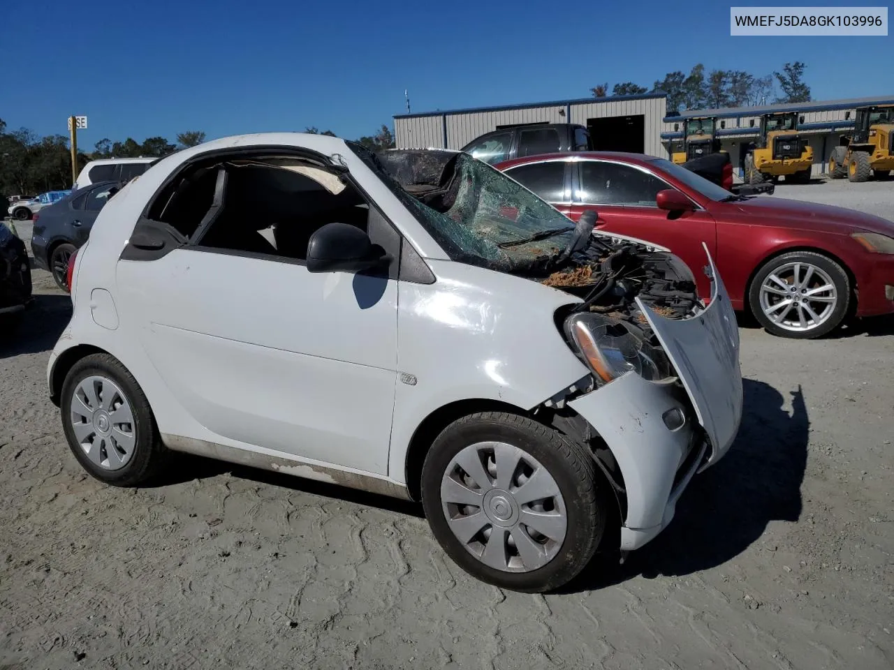 2016 Smart Fortwo VIN: WMEFJ5DA8GK103996 Lot: 75703244