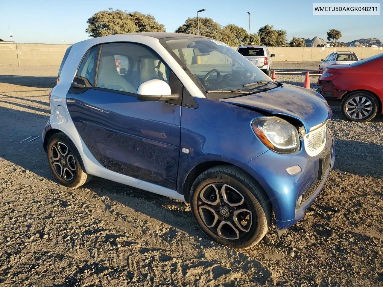 2016 Smart Fortwo VIN: WMEFJ5DAXGK048211 Lot: 79769334