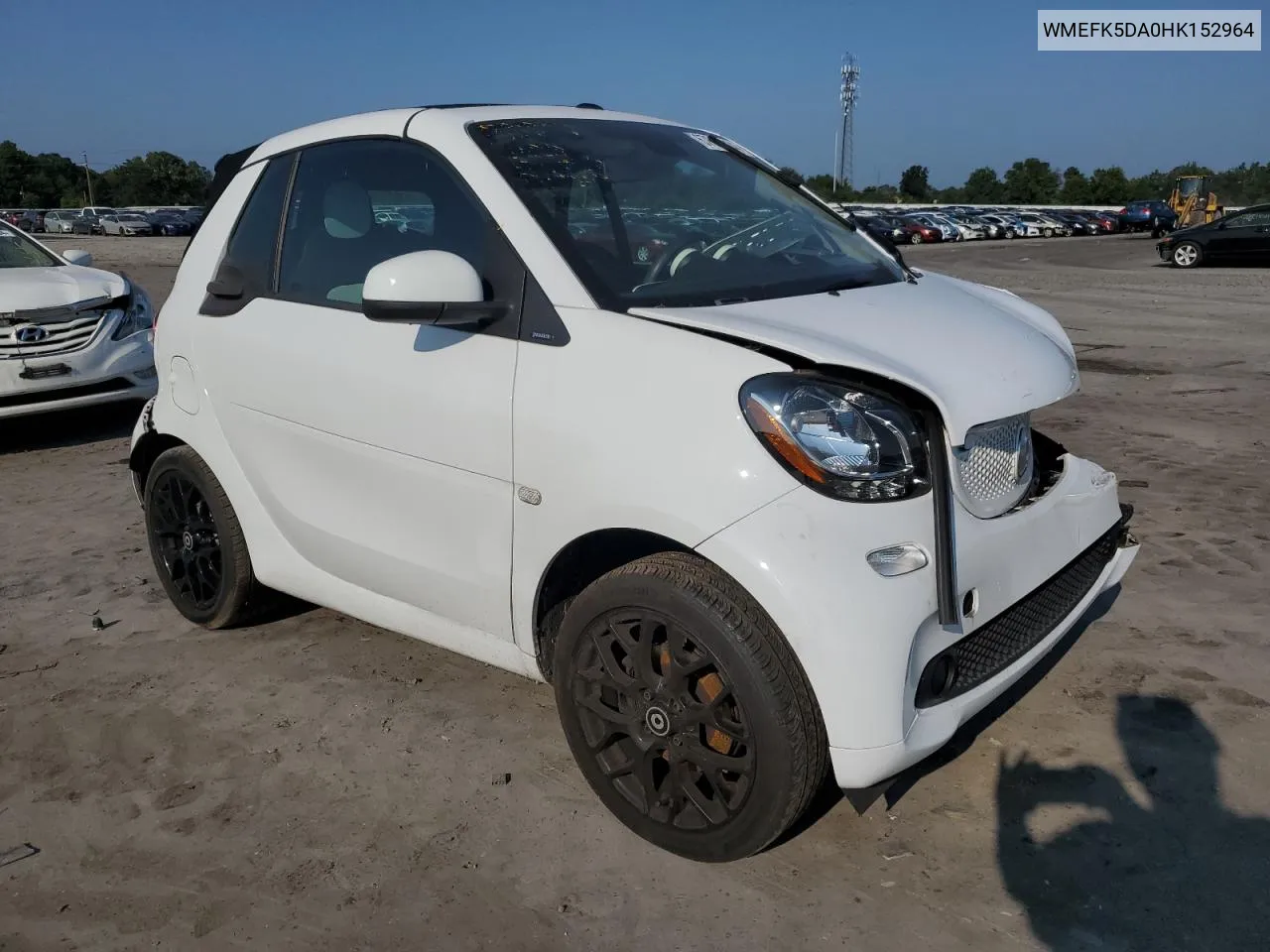 2017 Smart Fortwo VIN: WMEFK5DA0HK152964 Lot: 67554314