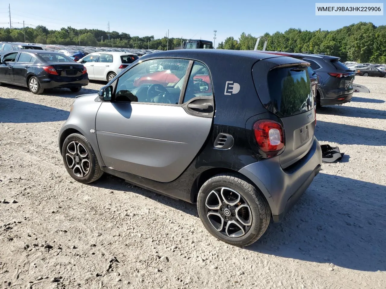 2017 Smart Fortwo VIN: WMEFJ9BA3HK229906 Lot: 69523284