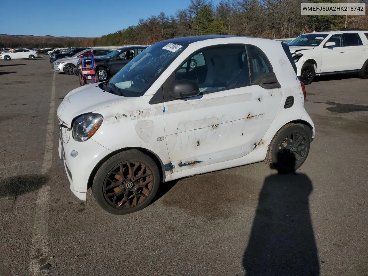 2017 Smart Fortwo VIN: WMEFJ5DA2HK218742 Lot: 81078684