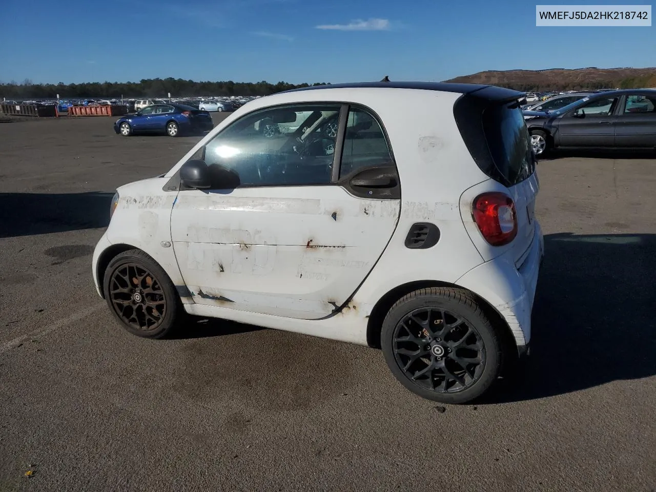 2017 Smart Fortwo VIN: WMEFJ5DA2HK218742 Lot: 81078684