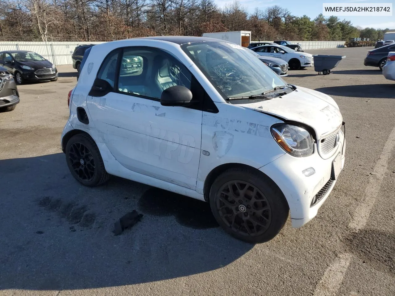 2017 Smart Fortwo VIN: WMEFJ5DA2HK218742 Lot: 81078684