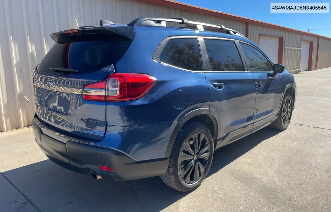 2022 Subaru Ascent Onyx Edition VIN: 4S4WMAJD6N3405545 Lot: 81953144