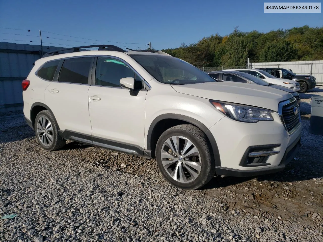 2019 Subaru Ascent Limited VIN: 4S4WMAPD8K3490178 Lot: 74433094