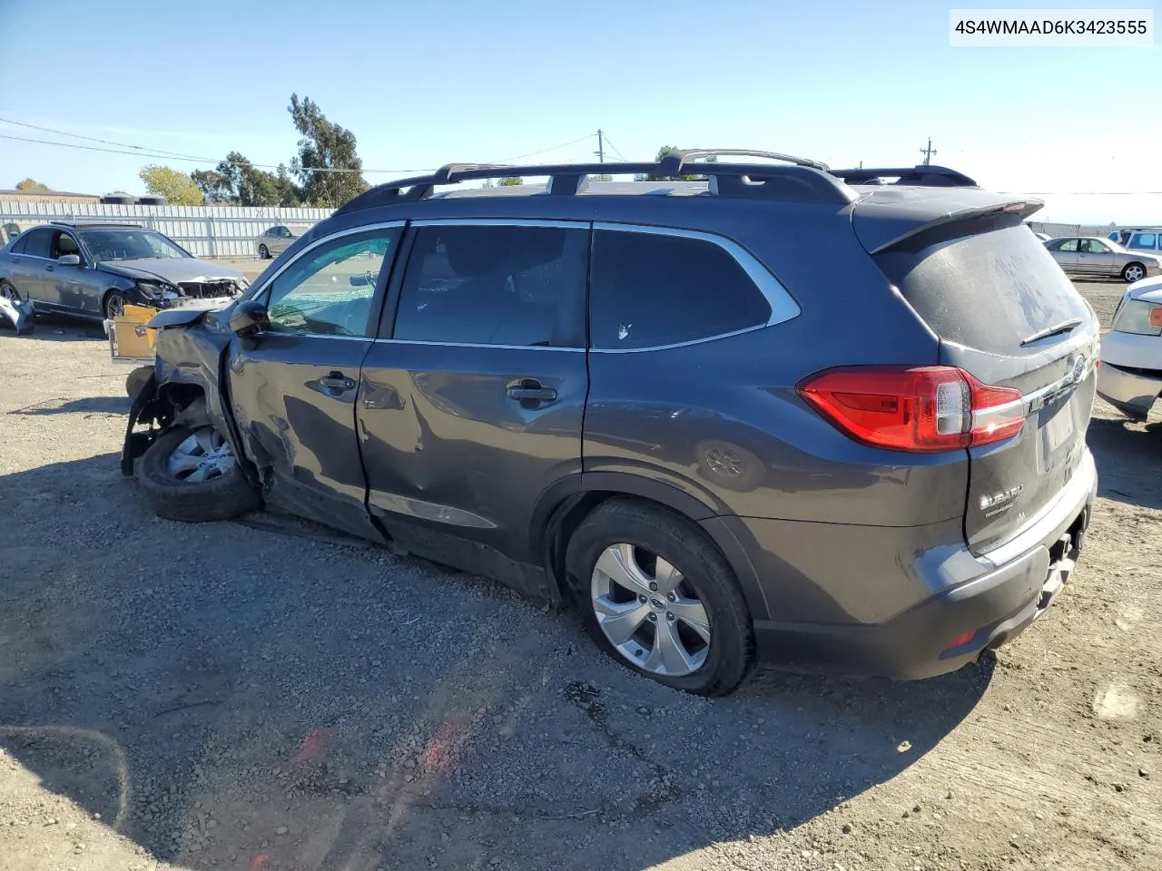 2019 Subaru Ascent VIN: 4S4WMAAD6K3423555 Lot: 75935854