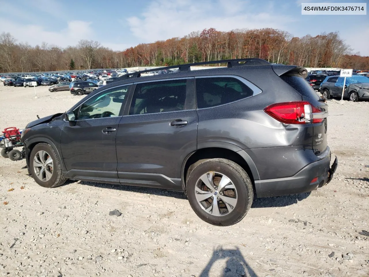 2019 Subaru Ascent Premium VIN: 4S4WMAFD0K3476714 Lot: 77239784