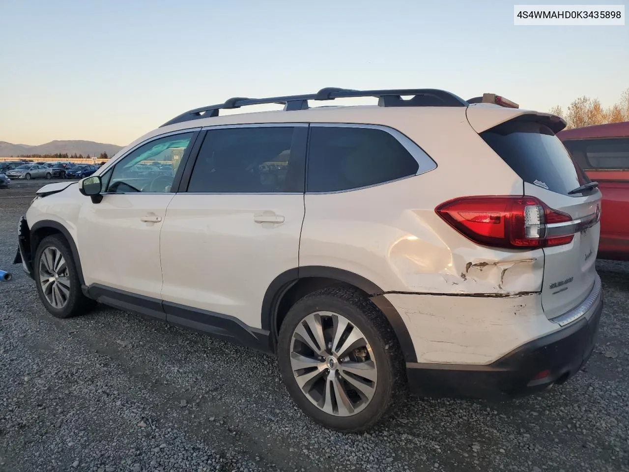 2019 Subaru Ascent Premium VIN: 4S4WMAHD0K3435898 Lot: 78180994