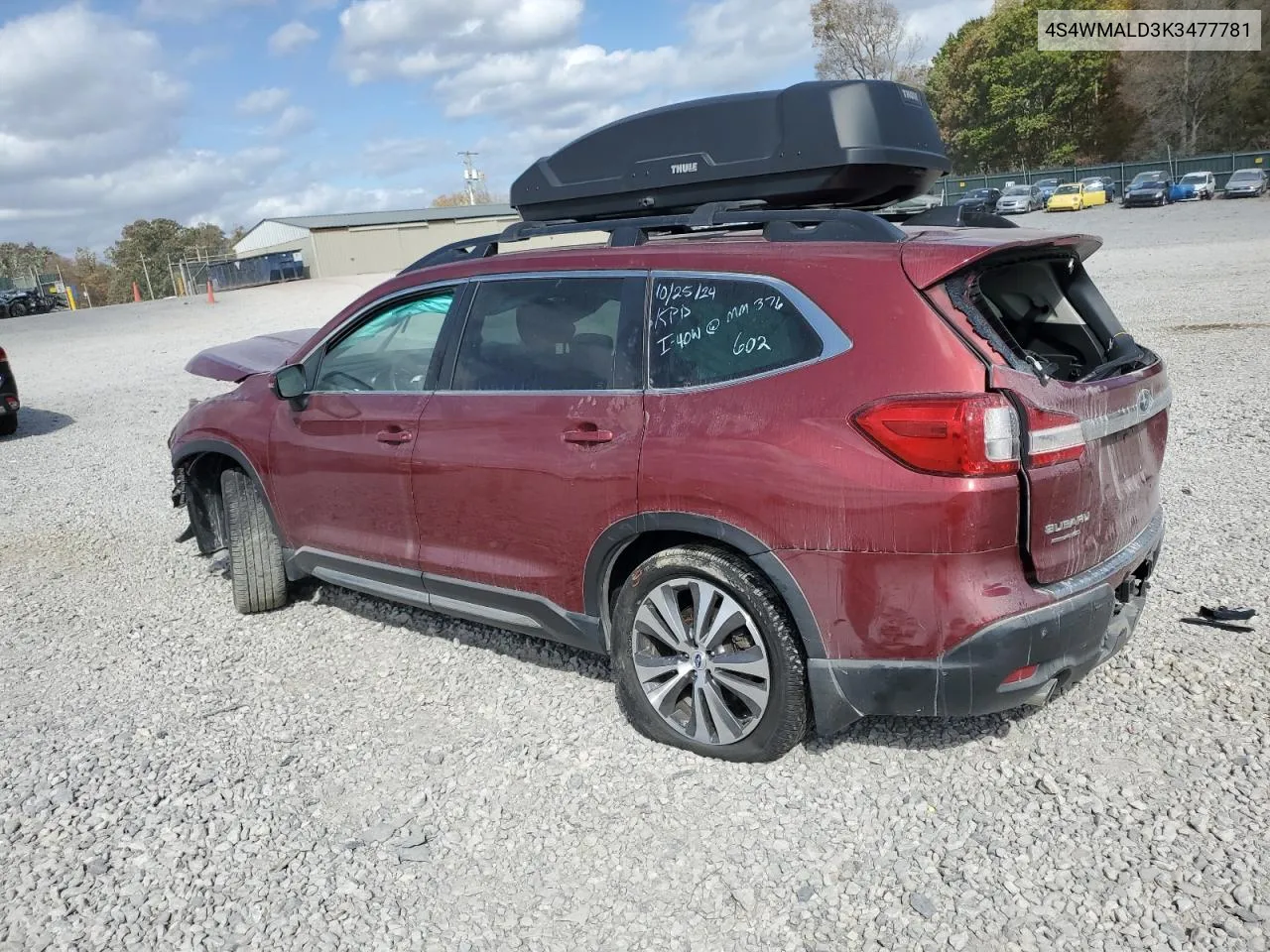 2019 Subaru Ascent Limited VIN: 4S4WMALD3K3477781 Lot: 78809464