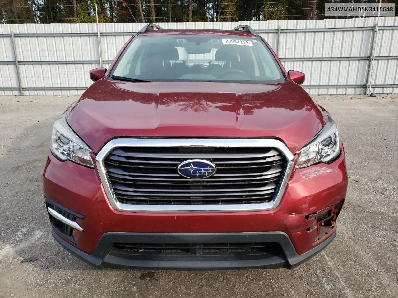 2019 Subaru Ascent Premium VIN: 4S4WMAHD5K3415548 Lot: 80984214