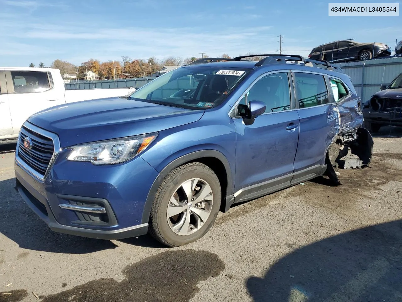 2020 Subaru Ascent Premium VIN: 4S4WMACD1L3405544 Lot: 78670904