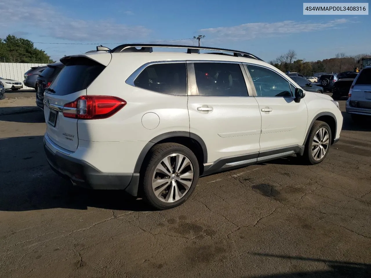 2020 Subaru Ascent Limited VIN: 4S4WMAPD0L3408316 Lot: 79351194