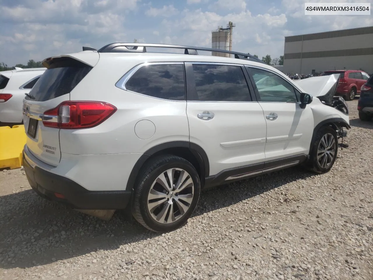 2021 Subaru Ascent Touring VIN: 4S4WMARDXM3416504 Lot: 59286964