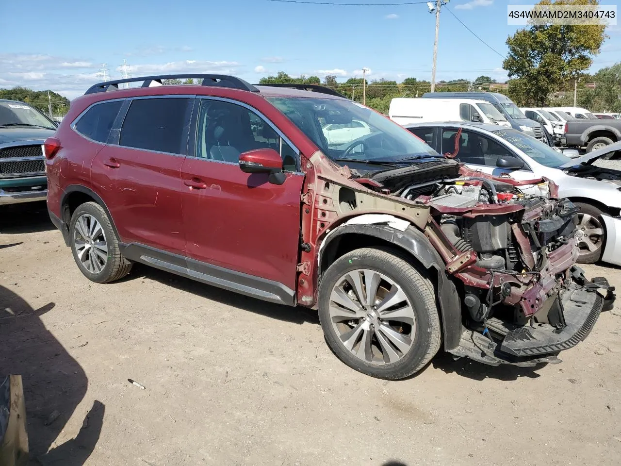 4S4WMAMD2M3404743 2021 Subaru Ascent Limited