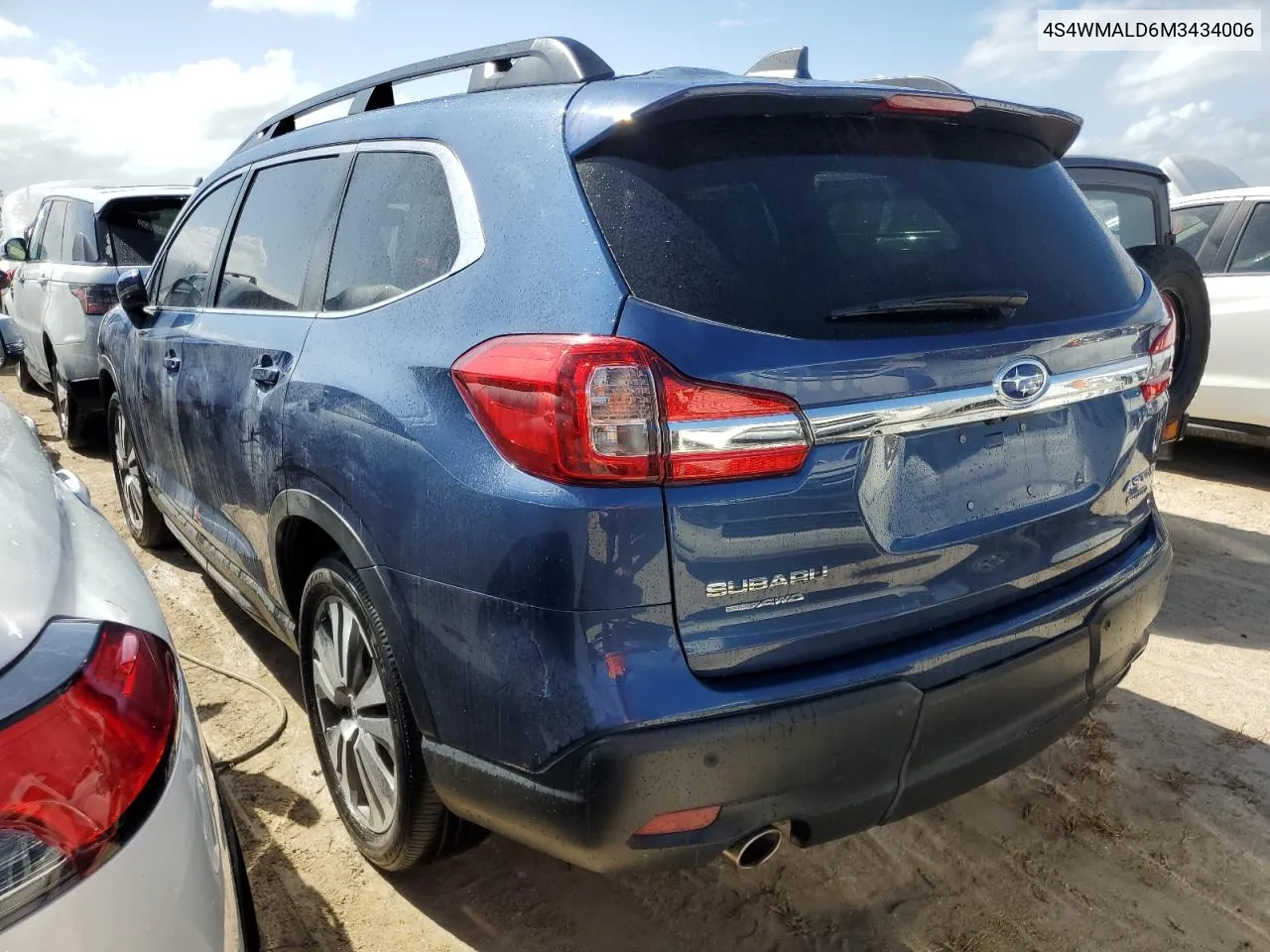 2021 Subaru Ascent Limited VIN: 4S4WMALD6M3434006 Lot: 76190964