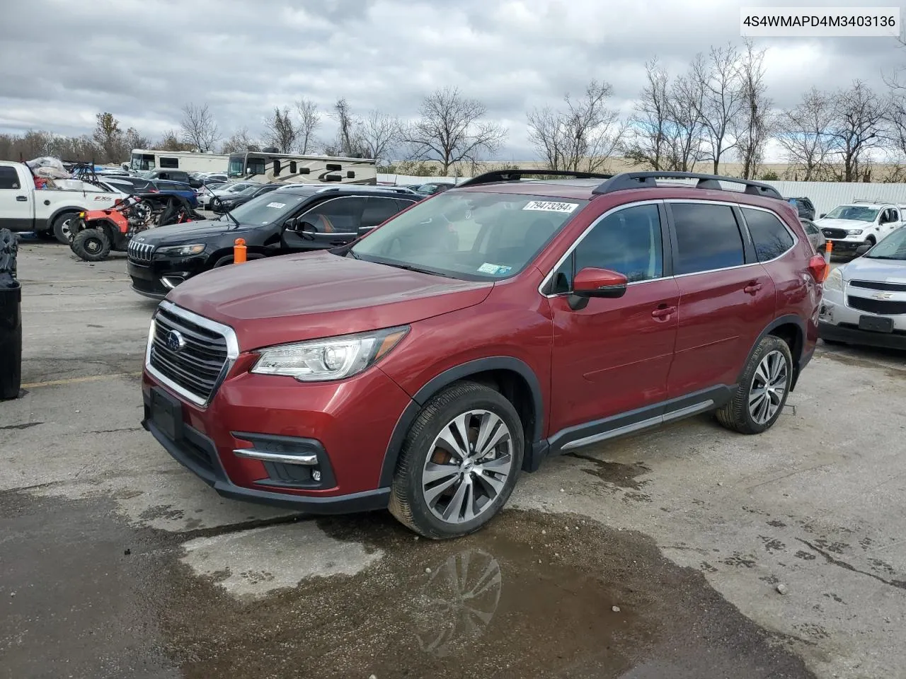 2021 Subaru Ascent Limited VIN: 4S4WMAPD4M3403136 Lot: 79473284