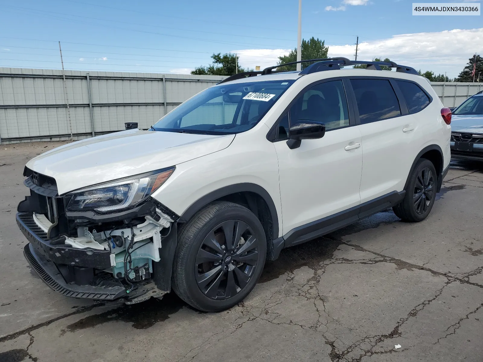 2022 Subaru Ascent Onyx Edition VIN: 4S4WMAJDXN3430366 Lot: 67100684