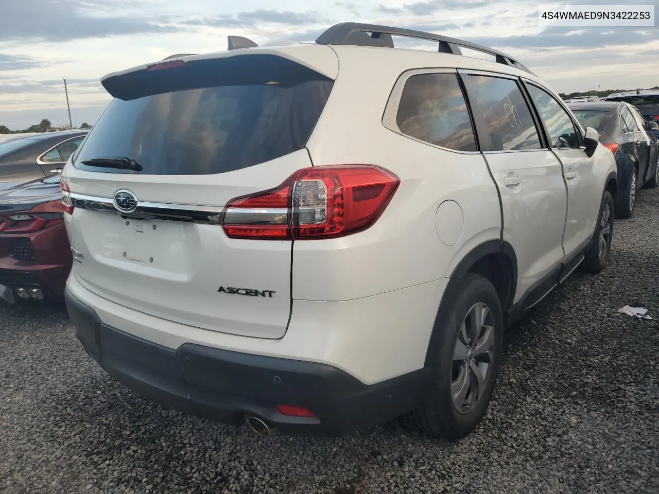 2022 Subaru Ascent Premium VIN: 4S4WMAED9N3422253 Lot: 74097824