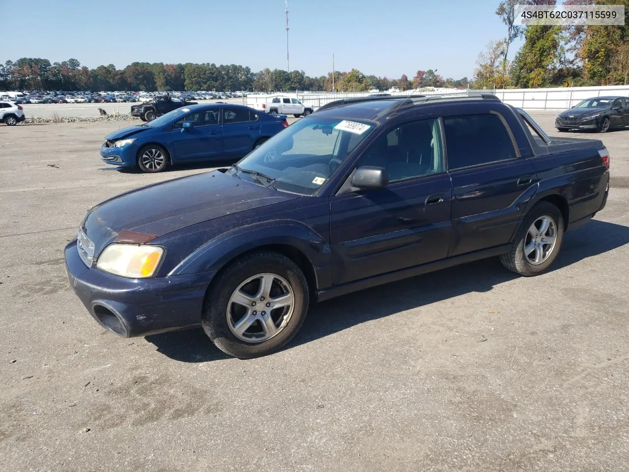 2003 Subaru Baja Sport VIN: 4S4BT62C037115599 Lot: 77589074