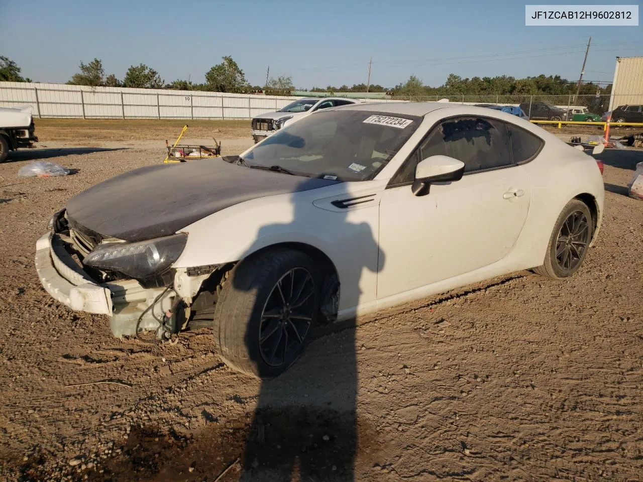 2017 Subaru Brz 2.0 Premium VIN: JF1ZCAB12H9602812 Lot: 75272234