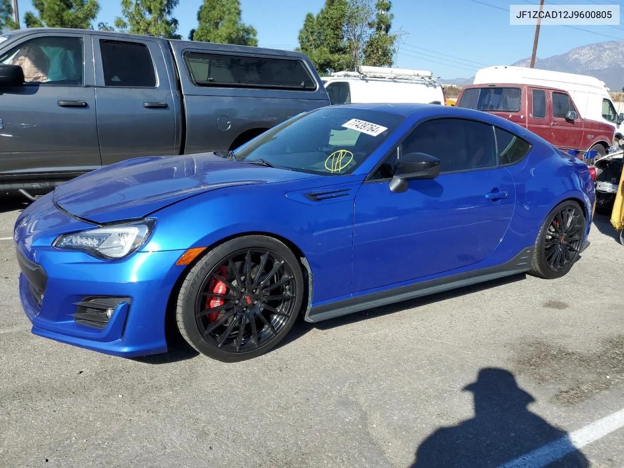 2018 Subaru Brz 2.0 Ts VIN: JF1ZCAD12J9600805 Lot: 77439764