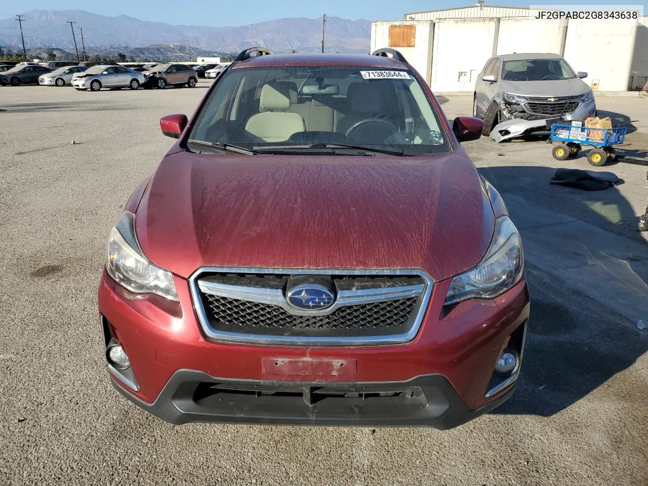 JF2GPABC2G8343638 2016 Subaru Crosstrek Premium