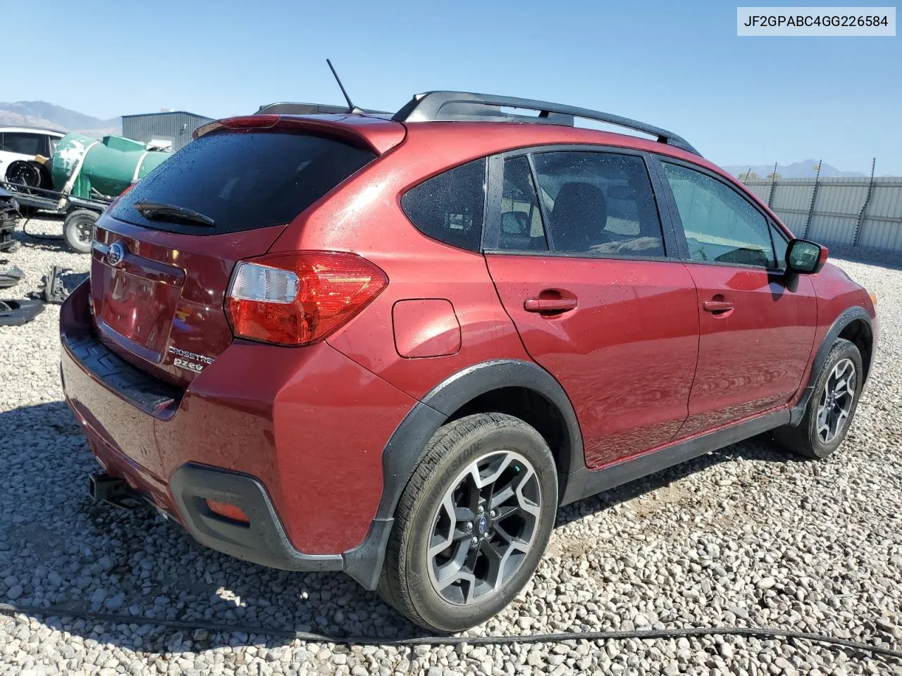 2016 Subaru Crosstrek Premium VIN: JF2GPABC4GG226584 Lot: 72822864