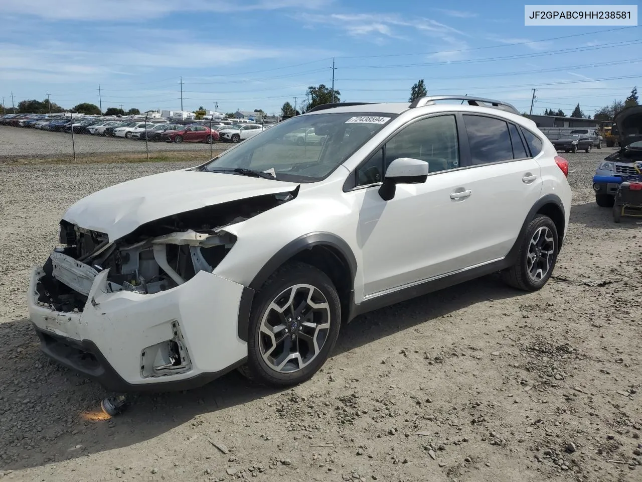 2017 Subaru Crosstrek Premium VIN: JF2GPABC9HH238581 Lot: 72438594