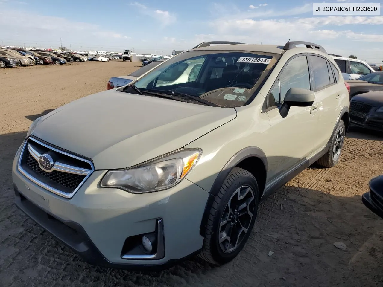 2017 Subaru Crosstrek Premium VIN: JF2GPABC6HH233600 Lot: 72615844