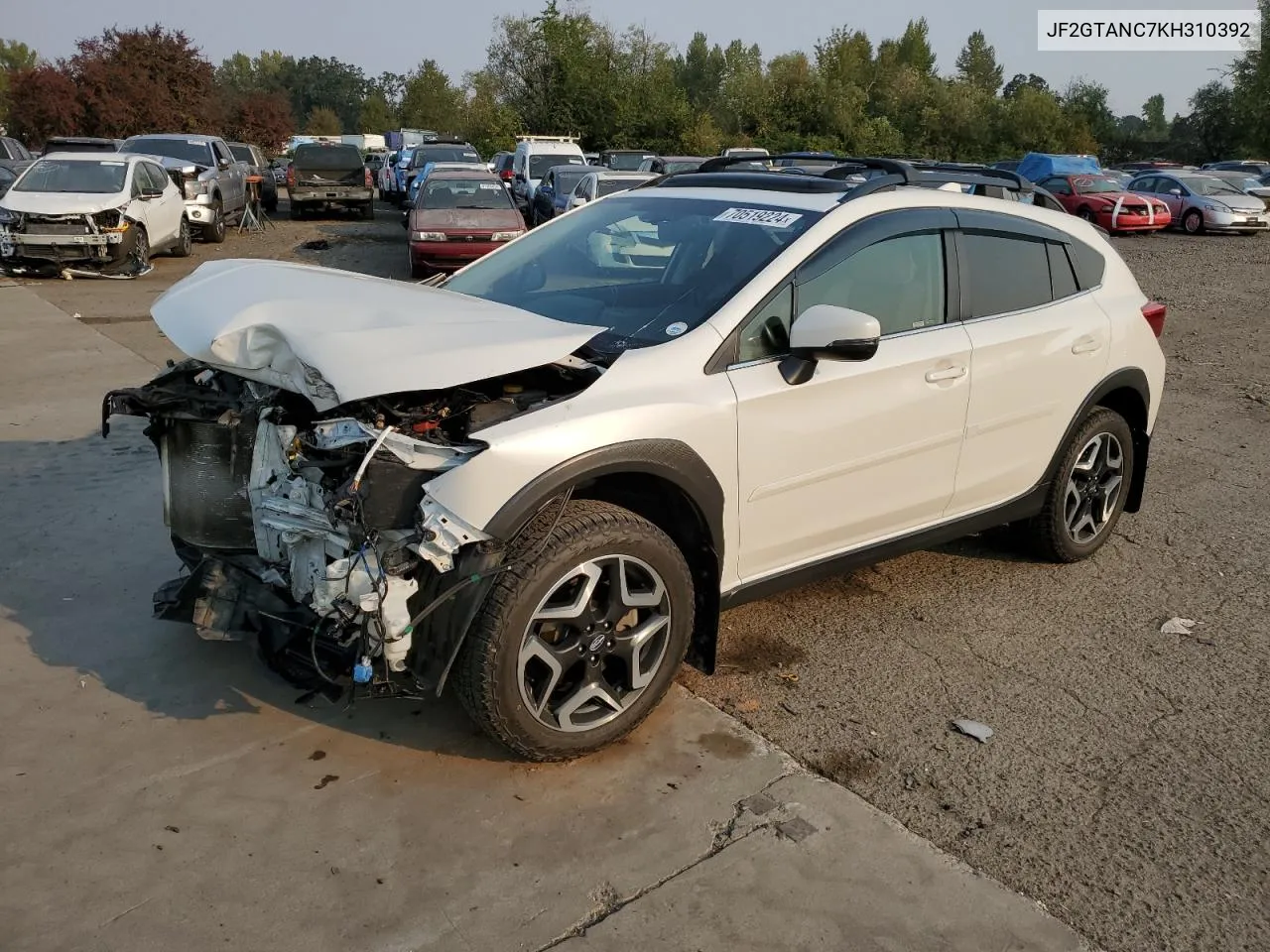 2019 Subaru Crosstrek Limited VIN: JF2GTANC7KH310392 Lot: 70519224