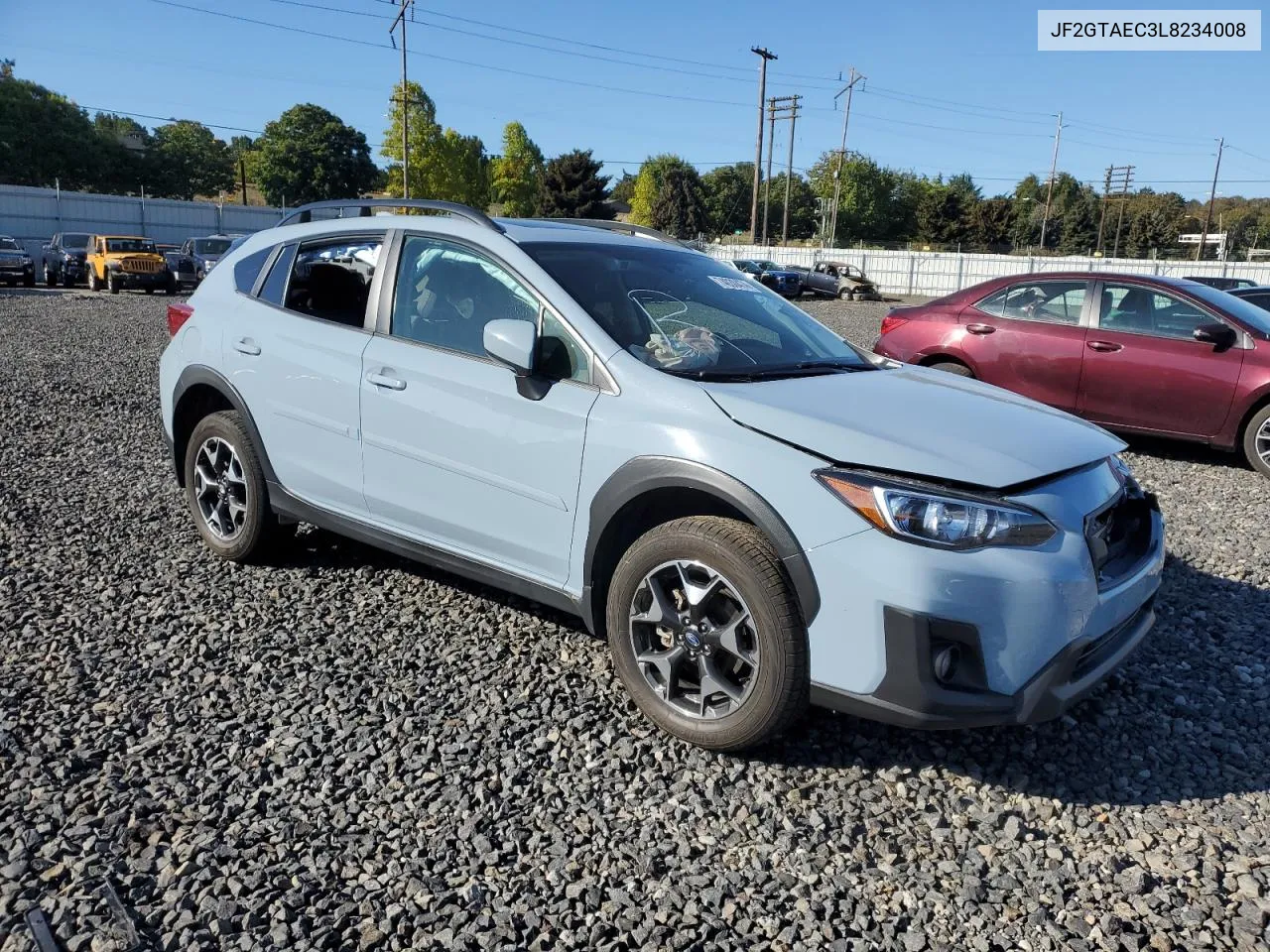 JF2GTAEC3L8234008 2020 Subaru Crosstrek Premium