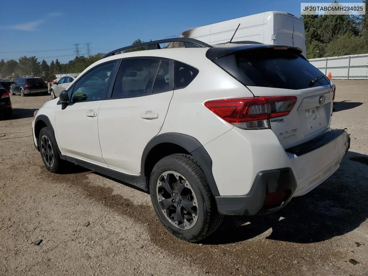 2021 Subaru Crosstrek VIN: JF2GTABC6MH234025 Lot: 73696594