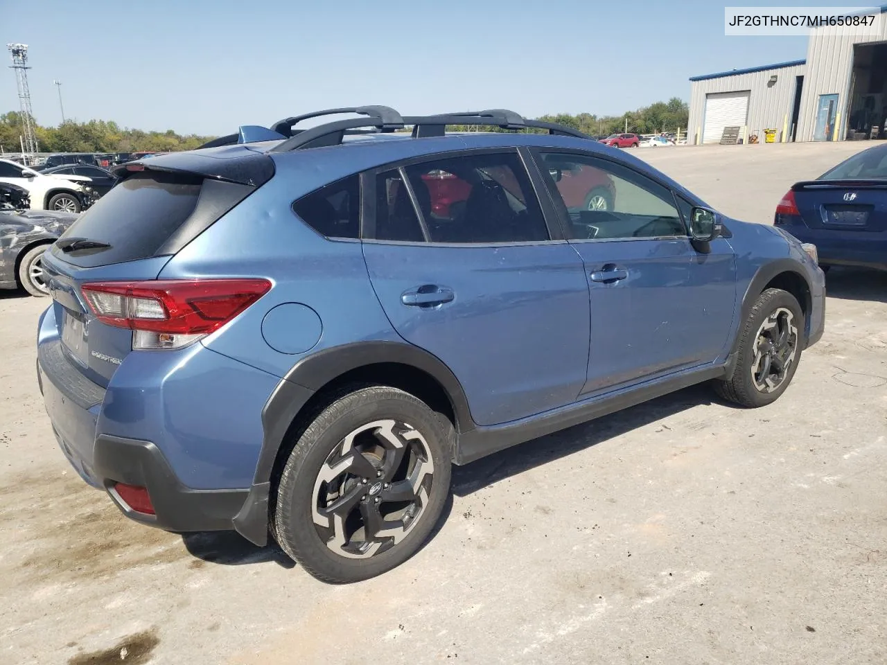 2021 Subaru Crosstrek Limited VIN: JF2GTHNC7MH650847 Lot: 73891464