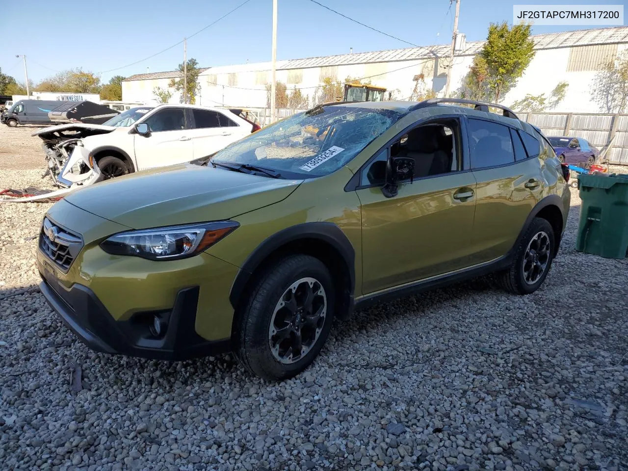 2021 Subaru Crosstrek Premium VIN: JF2GTAPC7MH317200 Lot: 73893254