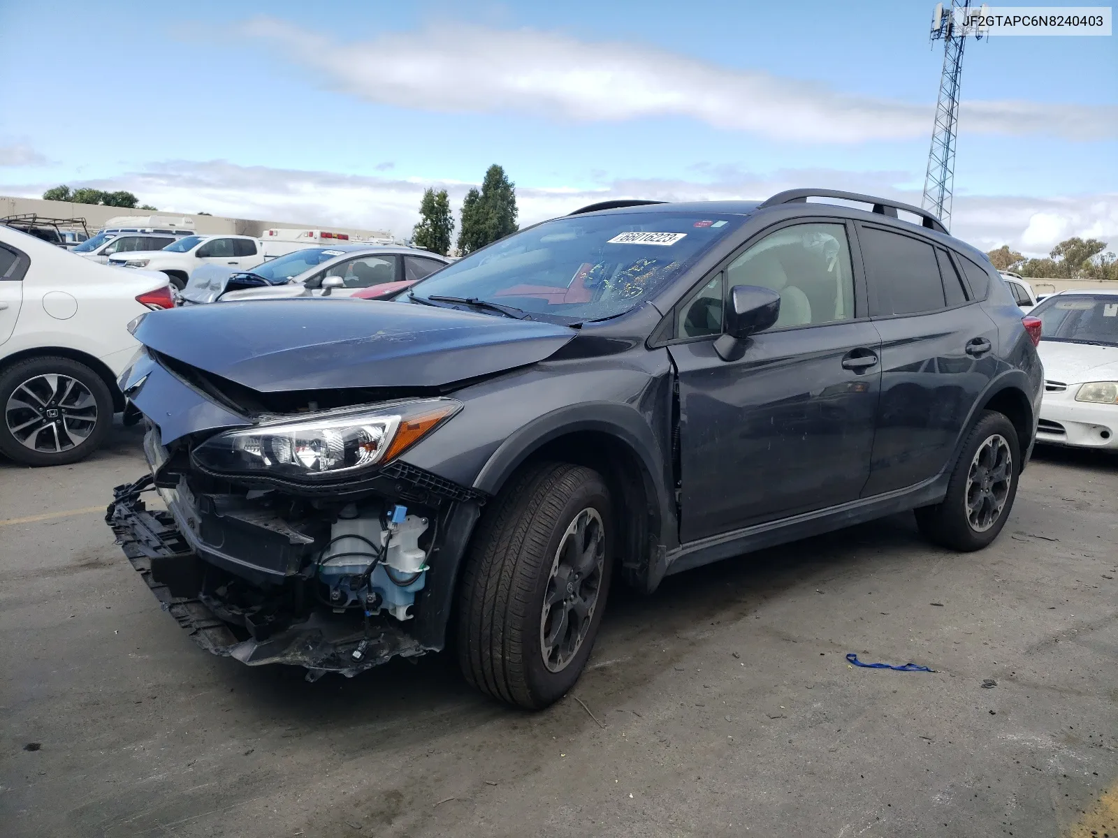 2022 Subaru Crosstrek Premium VIN: JF2GTAPC6N8240403 Lot: 66016223