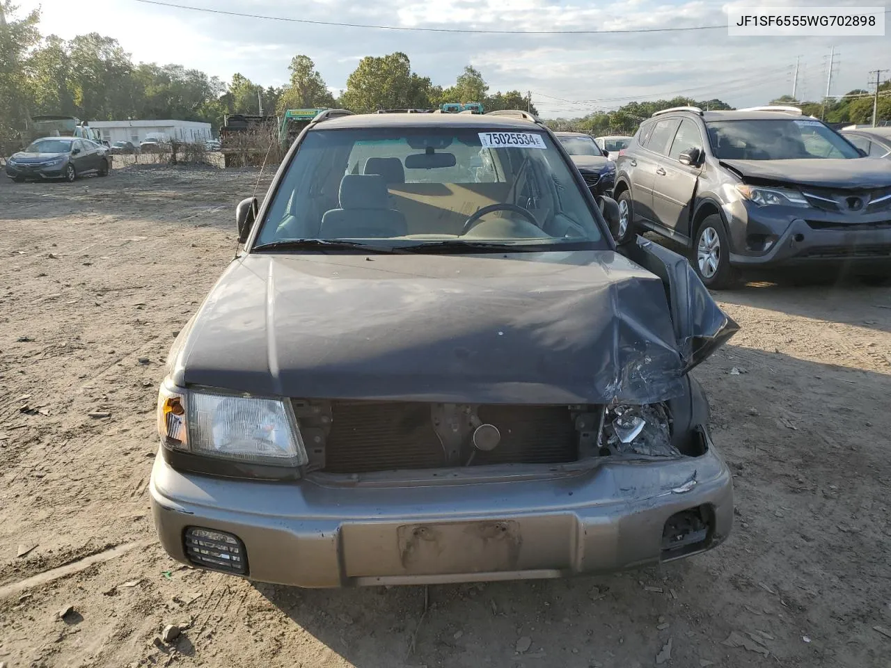 1998 Subaru Forester S VIN: JF1SF6555WG702898 Lot: 75025534