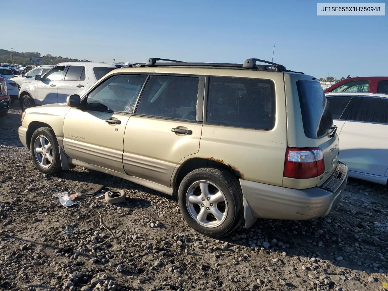 2001 Subaru Forester S VIN: JF1SF655X1H750948 Lot: 74689184