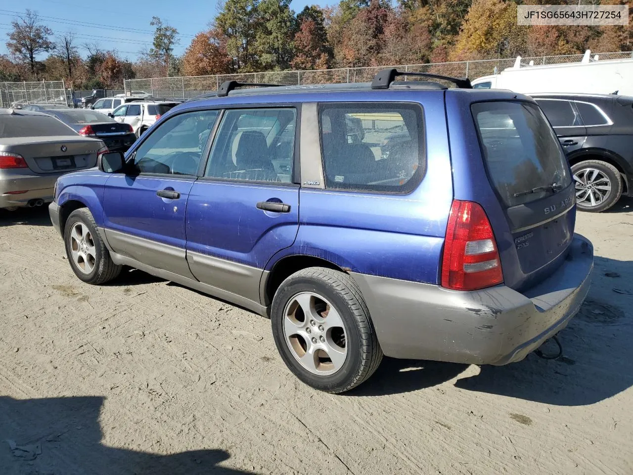 2003 Subaru Forester 2.5Xs VIN: JF1SG65643H727254 Lot: 78427674