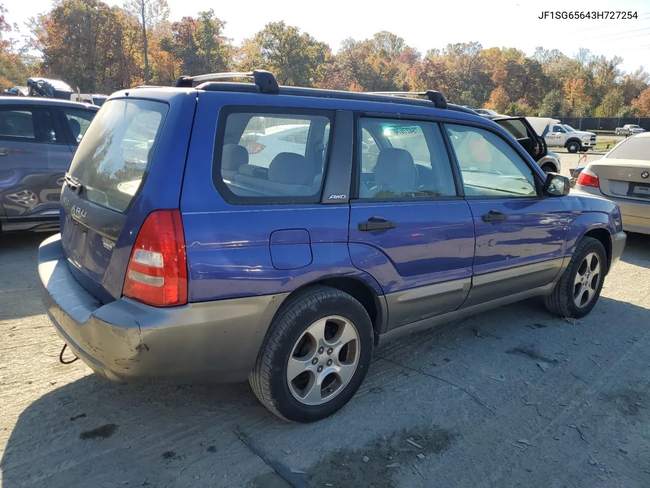 2003 Subaru Forester 2.5Xs VIN: JF1SG65643H727254 Lot: 78427674