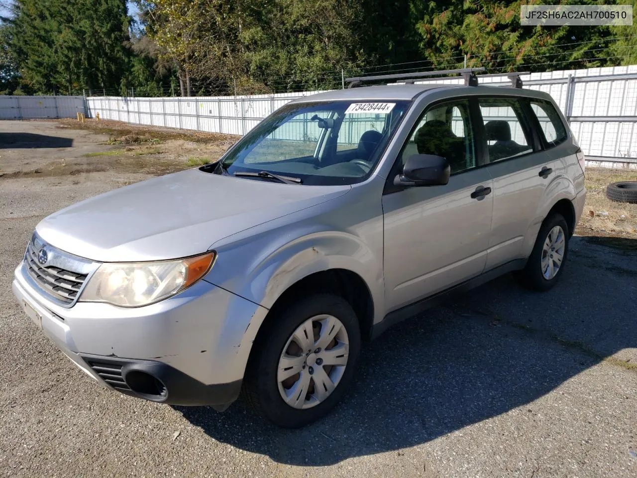 2010 Subaru Forester 2.5X VIN: JF2SH6AC2AH700510 Lot: 73428444