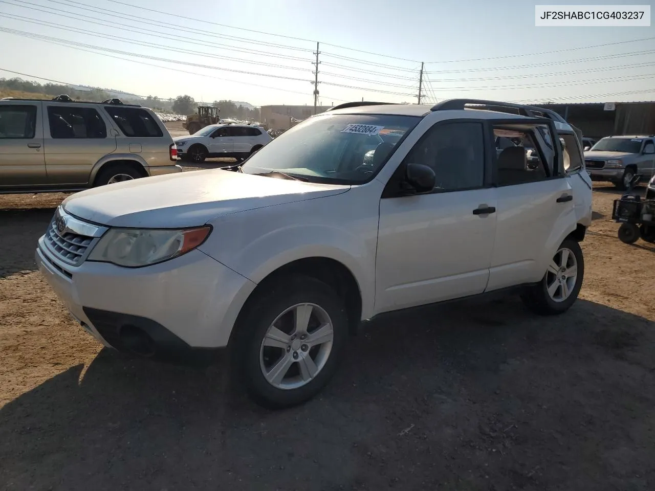 2012 Subaru Forester 2.5X VIN: JF2SHABC1CG403237 Lot: 74532884