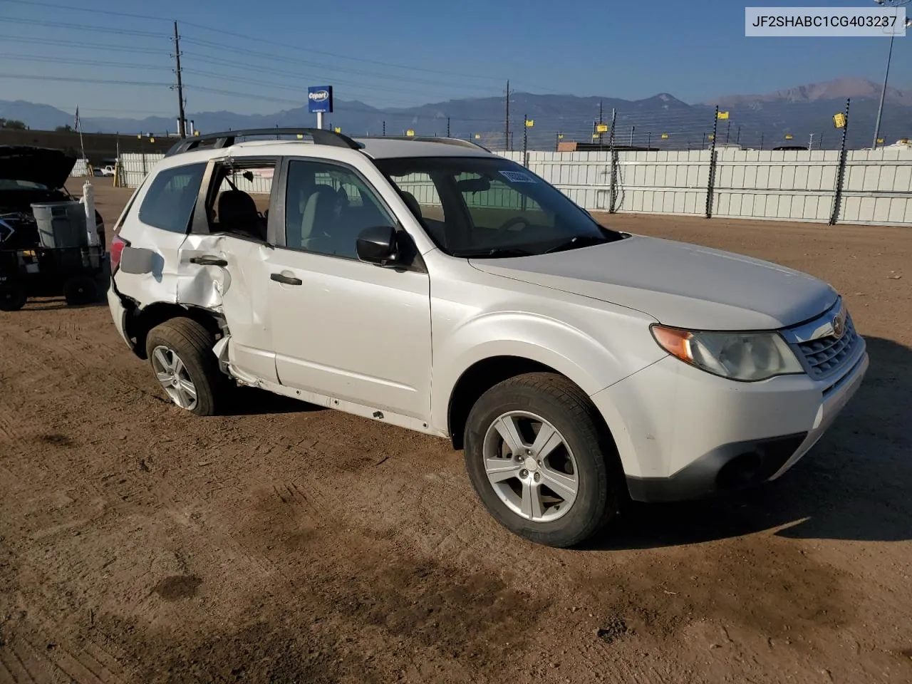 JF2SHABC1CG403237 2012 Subaru Forester 2.5X