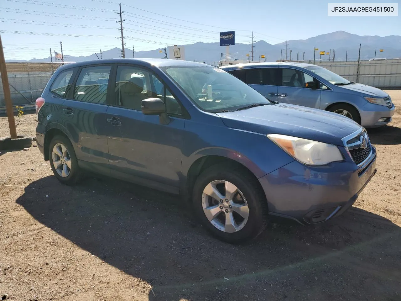 2014 Subaru Forester 2.5I VIN: JF2SJAAC9EG451500 Lot: 72042314