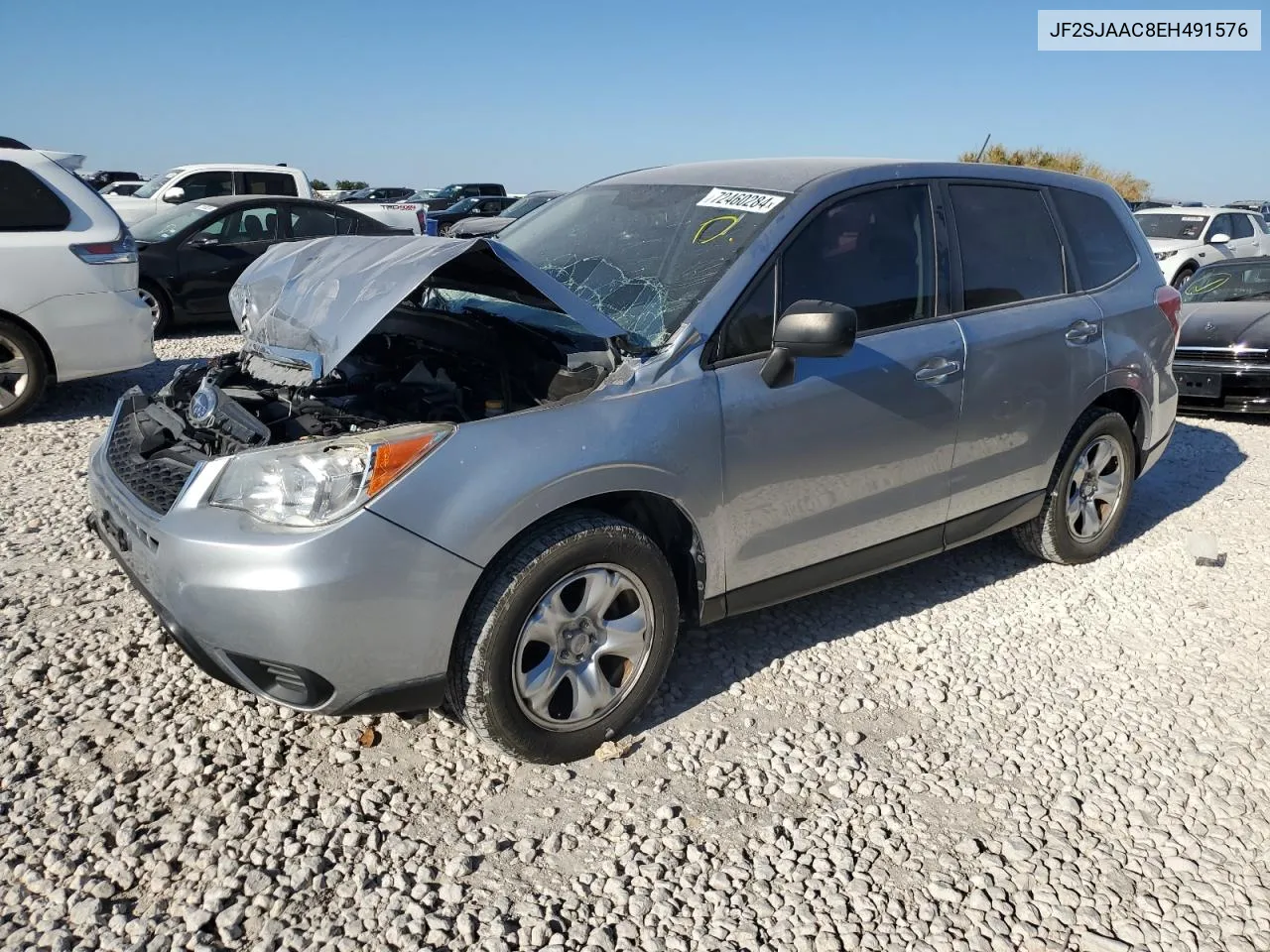 2014 Subaru Forester 2.5I VIN: JF2SJAAC8EH491576 Lot: 72460284